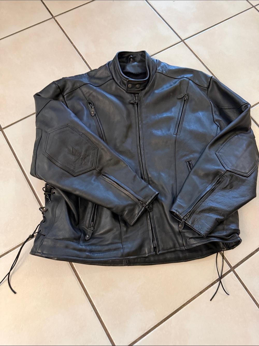 Harley-Davidson “STYLE“ Black Leather Bomber Jacket XXL 54